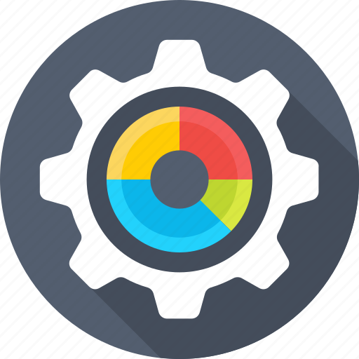 Analytics, cog, gear, pie chart, pie graph icon - Download on Iconfinder