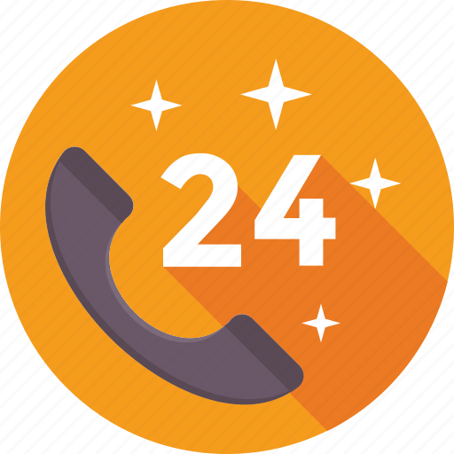 Customer service, helpline, hotline, receiver, twenty four hours icon - Download on Iconfinder