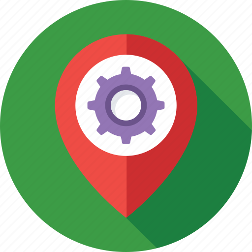 Cog, gps, location, location setting, map setting icon - Download on Iconfinder