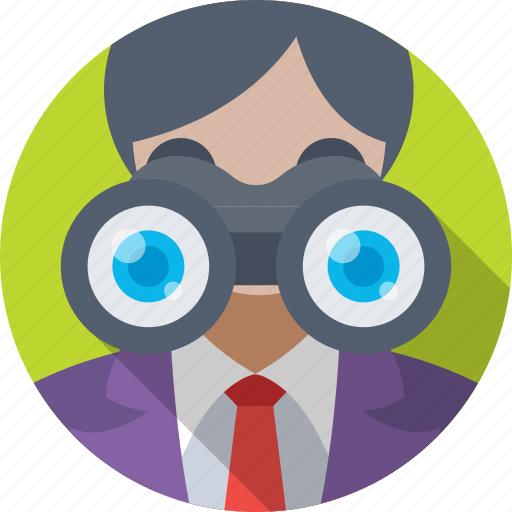 Analysis, analyst, binoculars, observation, research icon - Download on Iconfinder