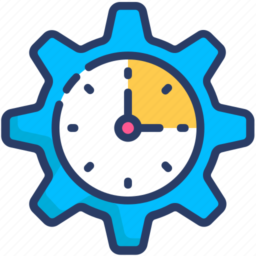 Clock, gear, management, time, timing icon - Download on Iconfinder