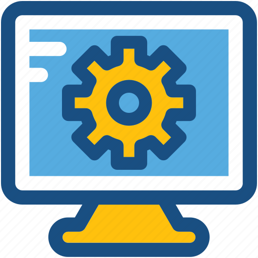 Cog, lcd, monitor configuration, monitor settings, web development icon - Download on Iconfinder