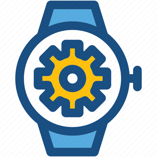 Cogs, smartwatch, smartwatch app, watch settings, wristwatch icon - Download on Iconfinder