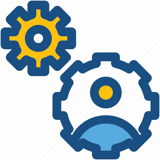 Cog, man, profile setting, thinking, user icon - Download on Iconfinder