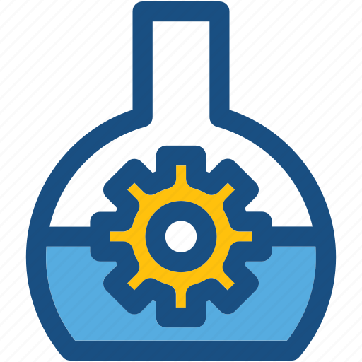 Cog, cogwheel, configuration, experiment, flask icon - Download on Iconfinder