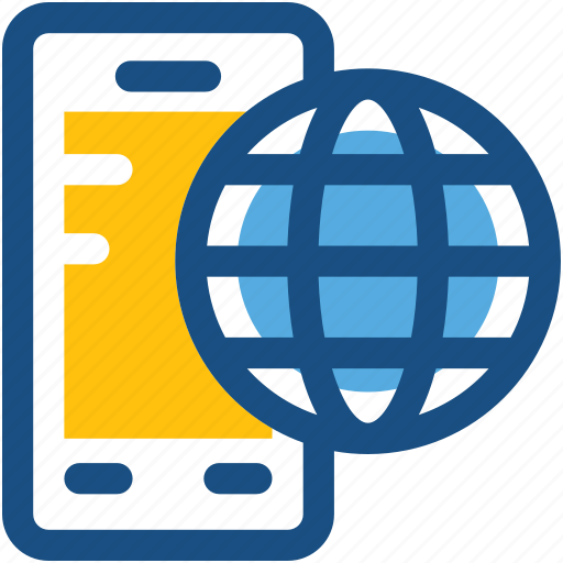 Cell phone, globe, internet connection, mobile internet, mobile phone icon - Download on Iconfinder