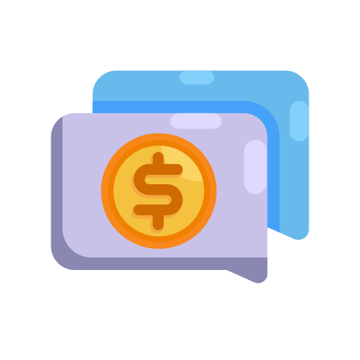 Bubble, chat, coin, communication, finance, interaction, money icon - Free download
