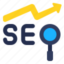 seo, graph, loupe, magnifying, glass, marketing, search