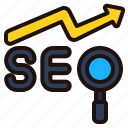 seo, graph, loupe, magnifying, glass, marketing, search