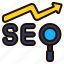 seo, graph, loupe, magnifying, glass, marketing, search 