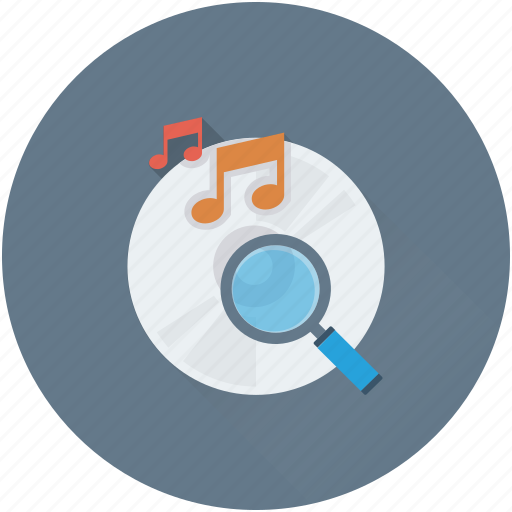 Magnifier, marketing, music file, music search, seo icon - Download on Iconfinder