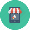 bullhorn, mobile, mobile advert, mobile marketing, mobile shop