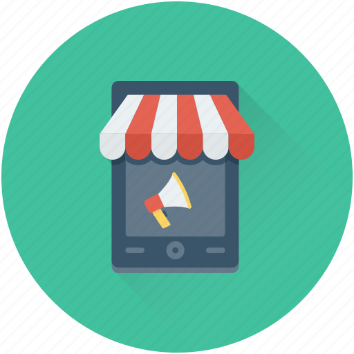 Bullhorn, mobile, mobile advert, mobile marketing, mobile shop icon - Download on Iconfinder