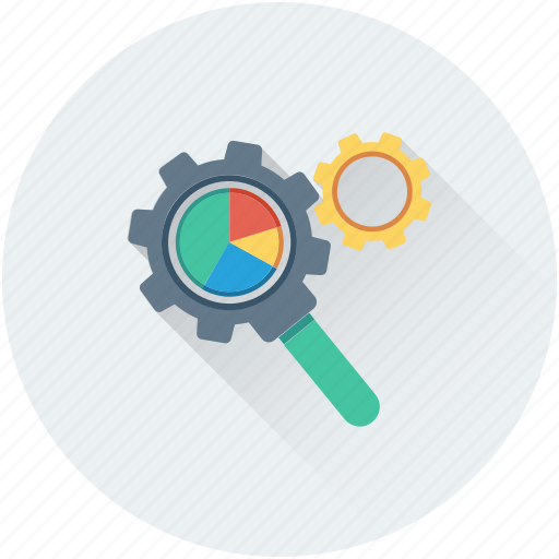 Magnifier, optimization, pie chart, search engine, search settings icon - Download on Iconfinder