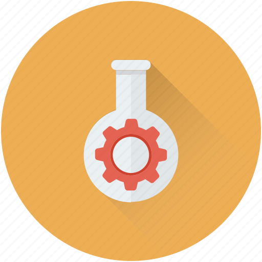 Cog, flask, mechanism, optimization, research icon - Download on Iconfinder