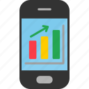 mobile, analytics, bar, chart, graph, icon