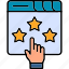 ranking, rating, review, feedback, stars, hand, icon 