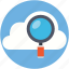 cloud, magnifying, search backup, search cloud, search data 