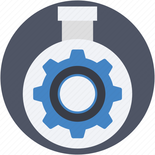 Cog, cogwheel, flask, gearwheel, mechanism icon - Download on Iconfinder