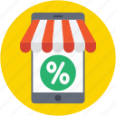 discount, mobile shopping, online shopping, percentage, shopping application 