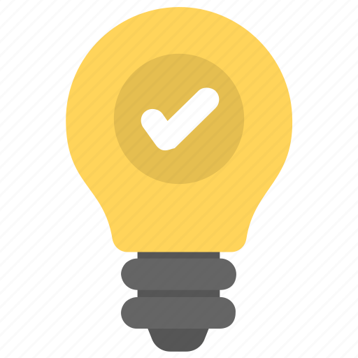 Idea approved symbol, light bulb with check mark, project approved concept, success concept, successful marketing campaign icon - Download on Iconfinder