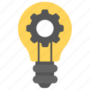 bright bulb, gear inside bulb, light bulb, marketing, marketing idea