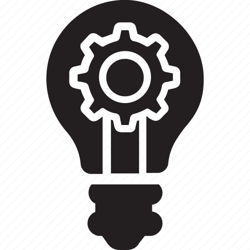 Bright bulb, gear inside bulb, light bulb, marketing, marketing idea icon - Download on Iconfinder