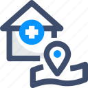 add location, hospital, map, medical center, route