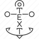anchor, letter, message, text