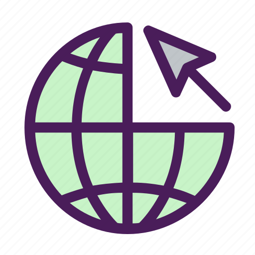 Arrow, globe, internet, pointer, search, world icon - Download on Iconfinder