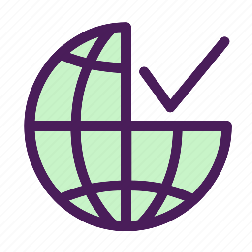 Approve, check, globe, internet, world icon - Download on Iconfinder