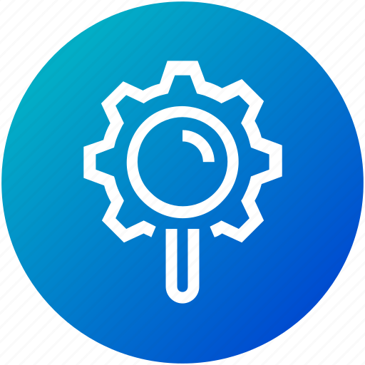 Cogwheel, gear, magnifier, optimization, preference, seo icon - Download on Iconfinder