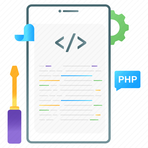 Mobile, coding, code optimization, mobile coding, html coding, php code, app programming icon - Download on Iconfinder