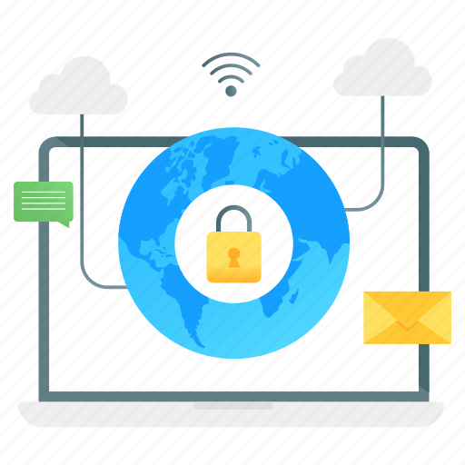 Network, security, network protection, cybersecurity, cloud protection, network security, cyber protection icon - Download on Iconfinder