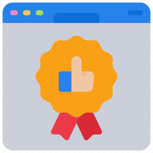 Browser, recommendations, thumbs, up, webstie, window icon - Download on Iconfinder
