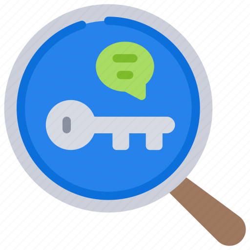 Glass, key, keyword, magnifying, research, seo icon - Download on Iconfinder