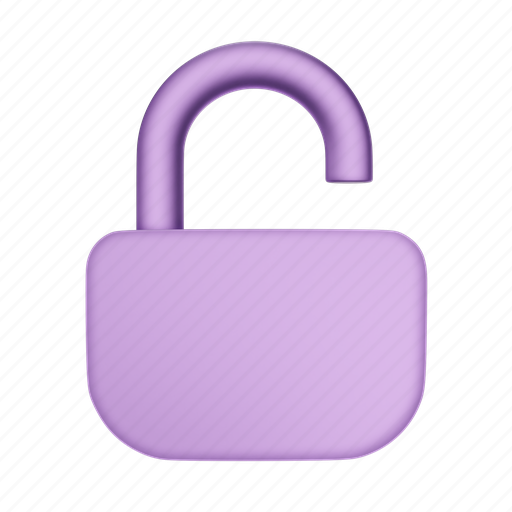 Open, padlock, render, unlock, unlocked padlock, safety, private 3D illustration - Download on Iconfinder