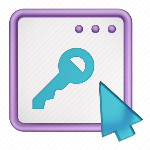 Key, cursor, window, render, security, glass, lock 3D illustration - Download on Iconfinder