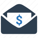 email, envelope, letter, letter envelope, letter pack with dollar sign, message, newsletter