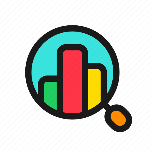 Data, research, analysis, chart, statistics, search, loupe icon - Download on Iconfinder