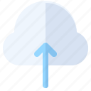 arrow, cloud, document, file
