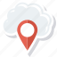 cloud, gps, location, map, navigation, pin 