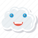 cloud, emoji, face, hosting, saas, smiley