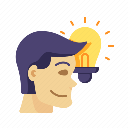 Thinking brainstorm, think, idea, idea bulb, strategy, creativity, man icon - Download on Iconfinder