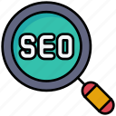 seo, search, magnifier, glass, marketing, result