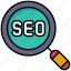 seo, search, magnifier, glass, marketing, result 
