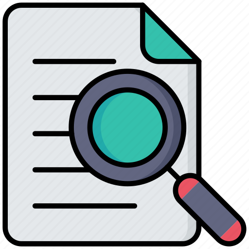 Seo, research, magnifier, document, file, information icon - Download on Iconfinder