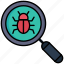 seo, bug, virus, threat, search, magnifier 
