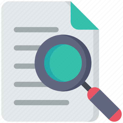 Seo, research, magnifier, document, file, information icon - Download on Iconfinder