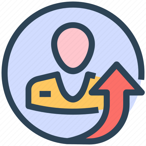Arrow, businessman, manager, profile, seo, upload icon - Download on Iconfinder